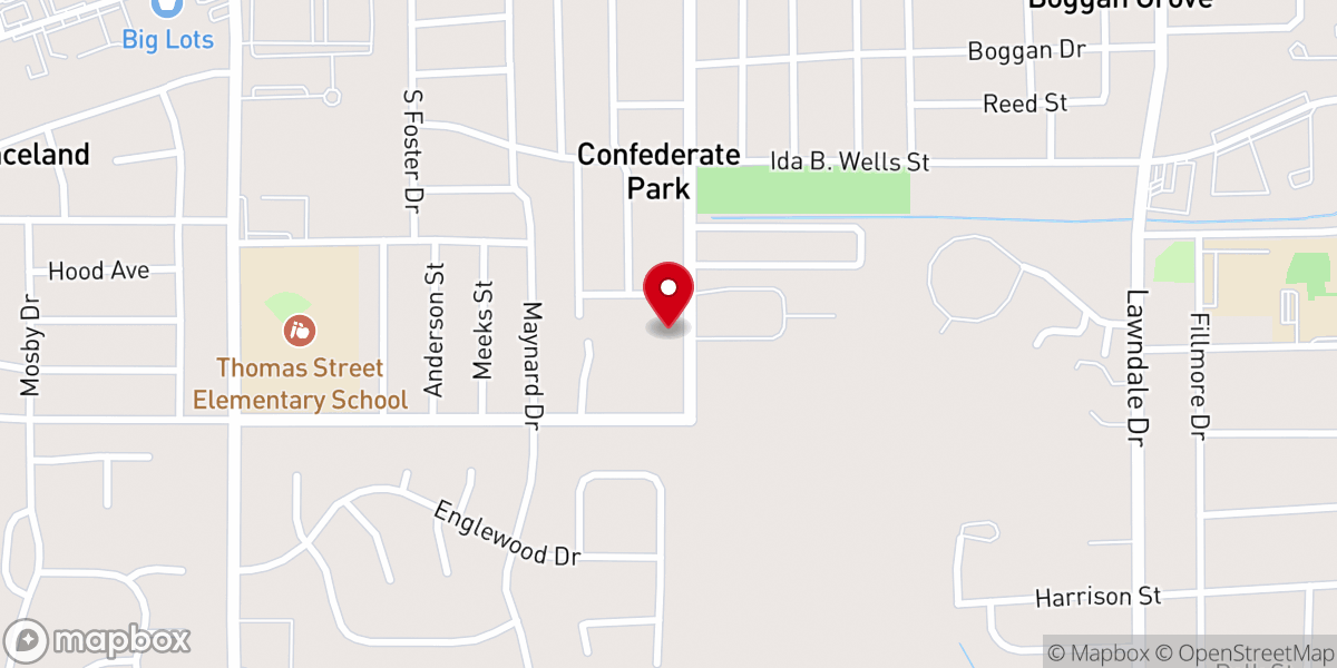 Map showing location of Monument Drive Baptist Church