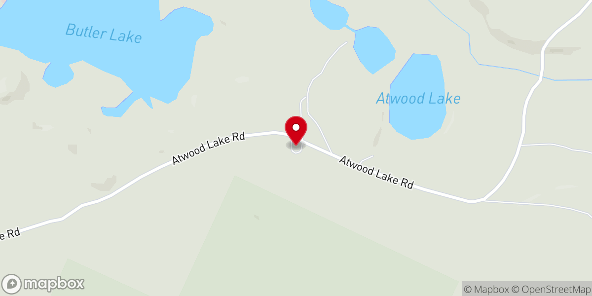 Map showing location of Butler Lake Community Church