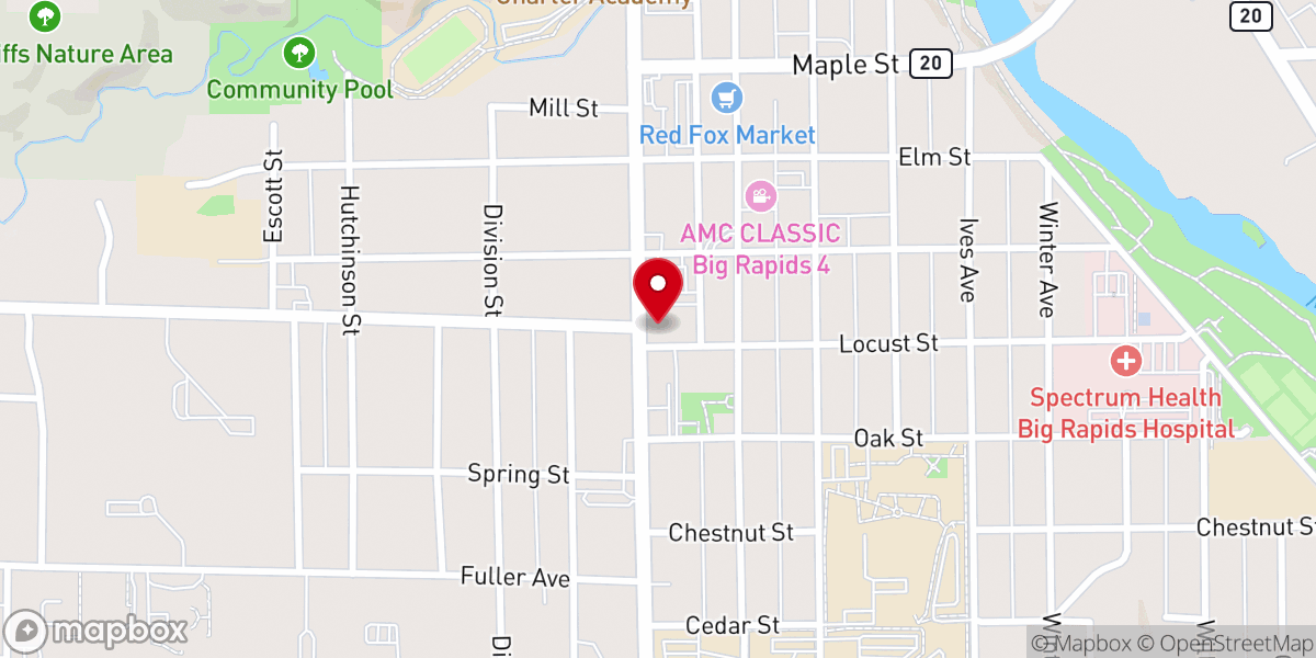 Map showing location of St Andrew's Episcopal Church