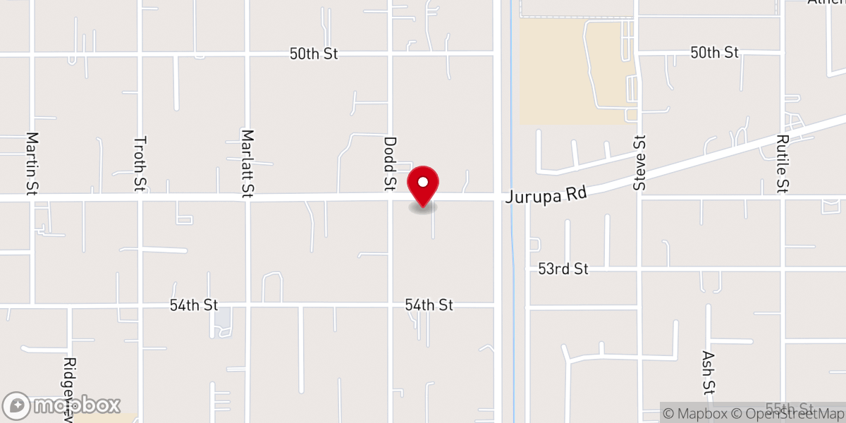Map showing location of Iglesia Apostólica Fuego Pentecostal Jurupa Valley
