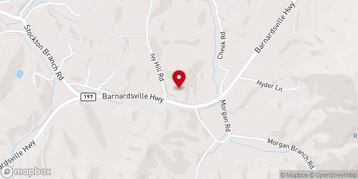 Map showing location of Morgan Hill Baptist Church