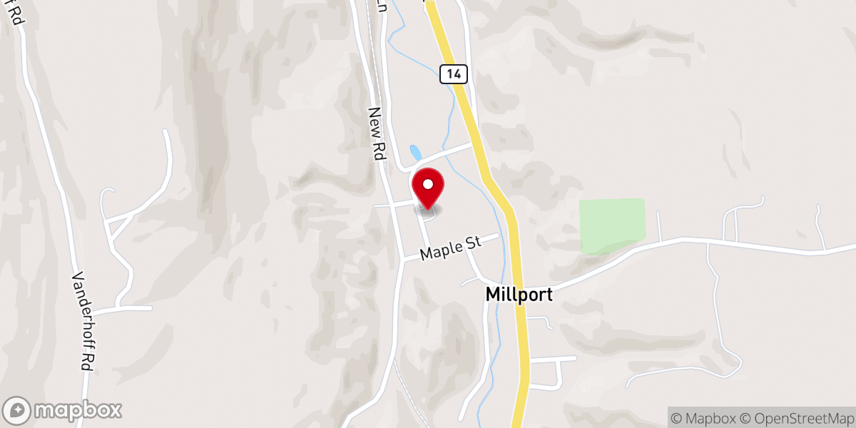 Map showing location of New Hope Baptist Church