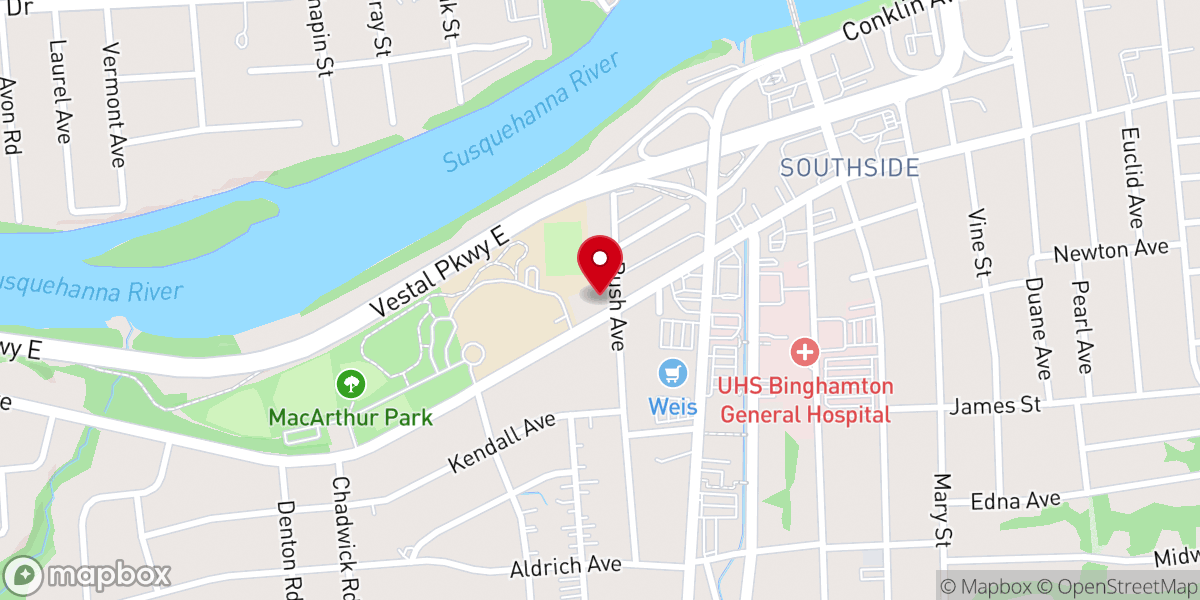 Map showing location of Park Avenue Baptist Church
