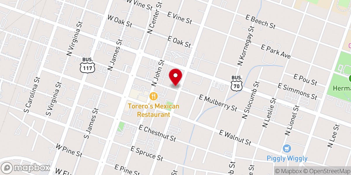 Map showing location of Old Saint Mary's Catholic Church