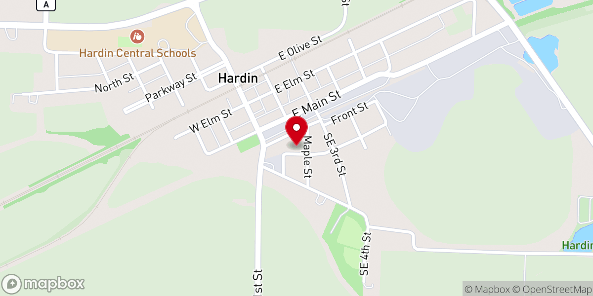 Map showing location of United Methodist Parsonage