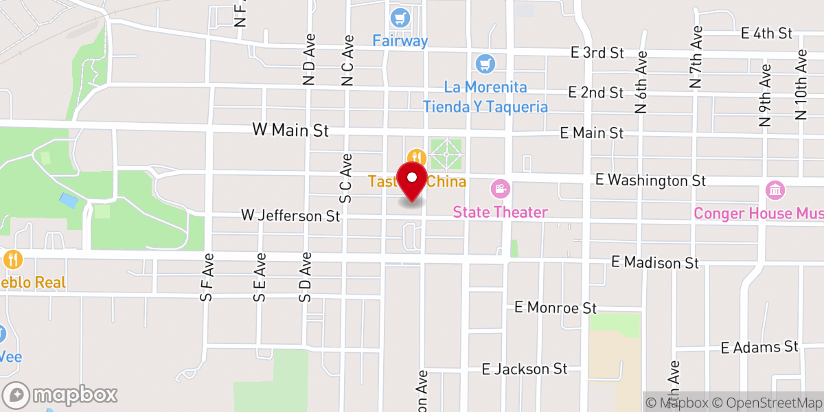 Map showing location of evangelist larry brown