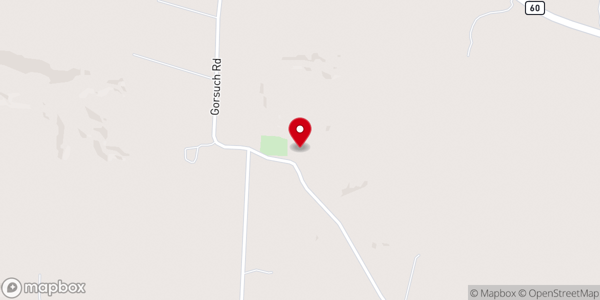 Map showing location of Muskingum Presbyterian Church