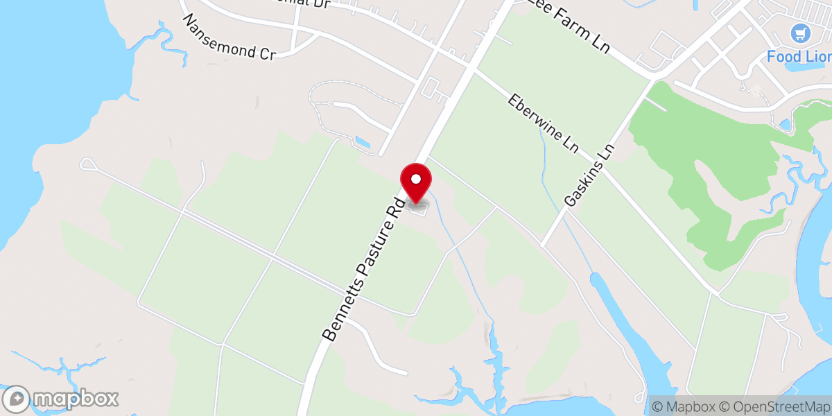 Map showing location of Poplar Run Baptist Church