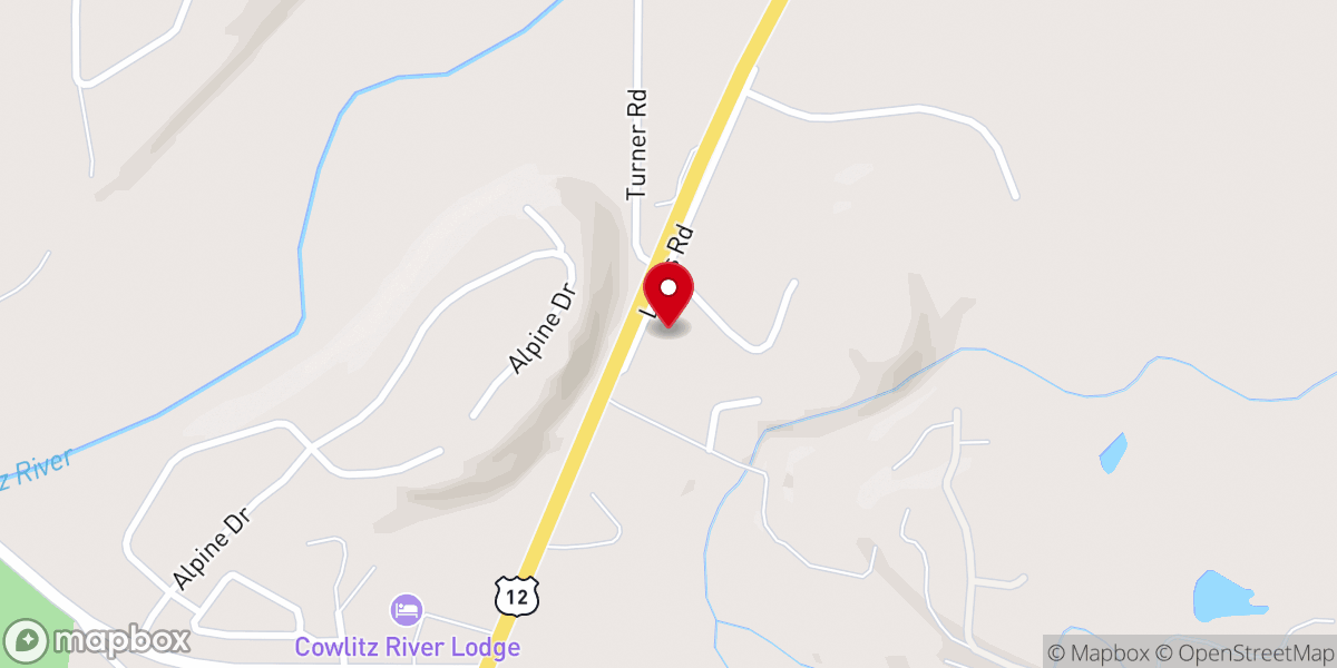 Map showing location of Packwood Foursquare Church