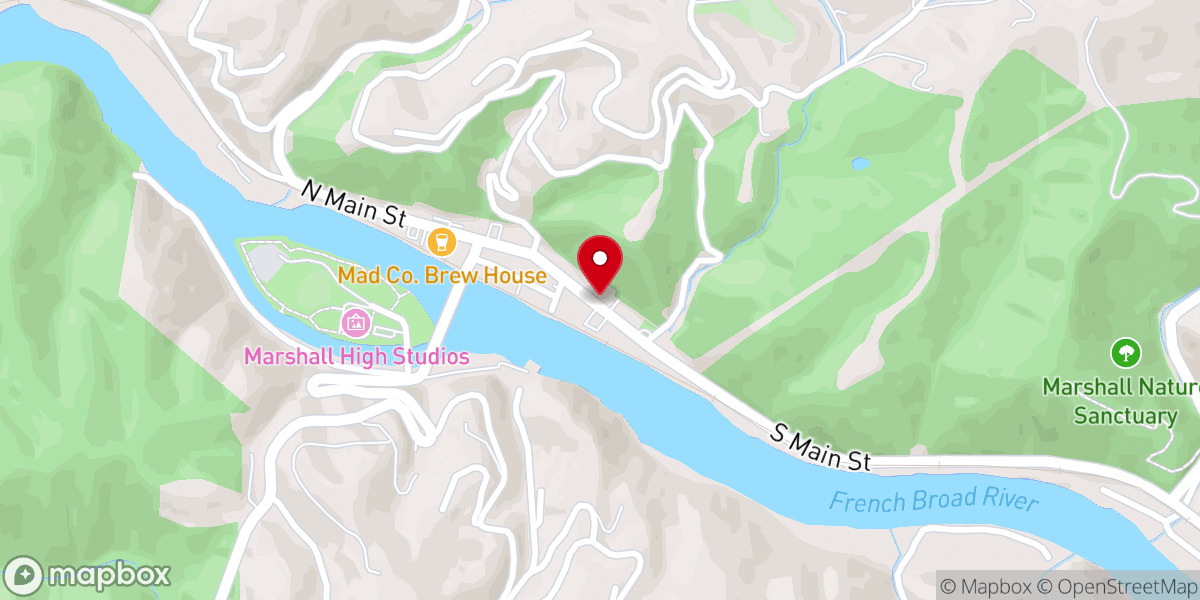 Map showing location of Marshall Presbyterian Church