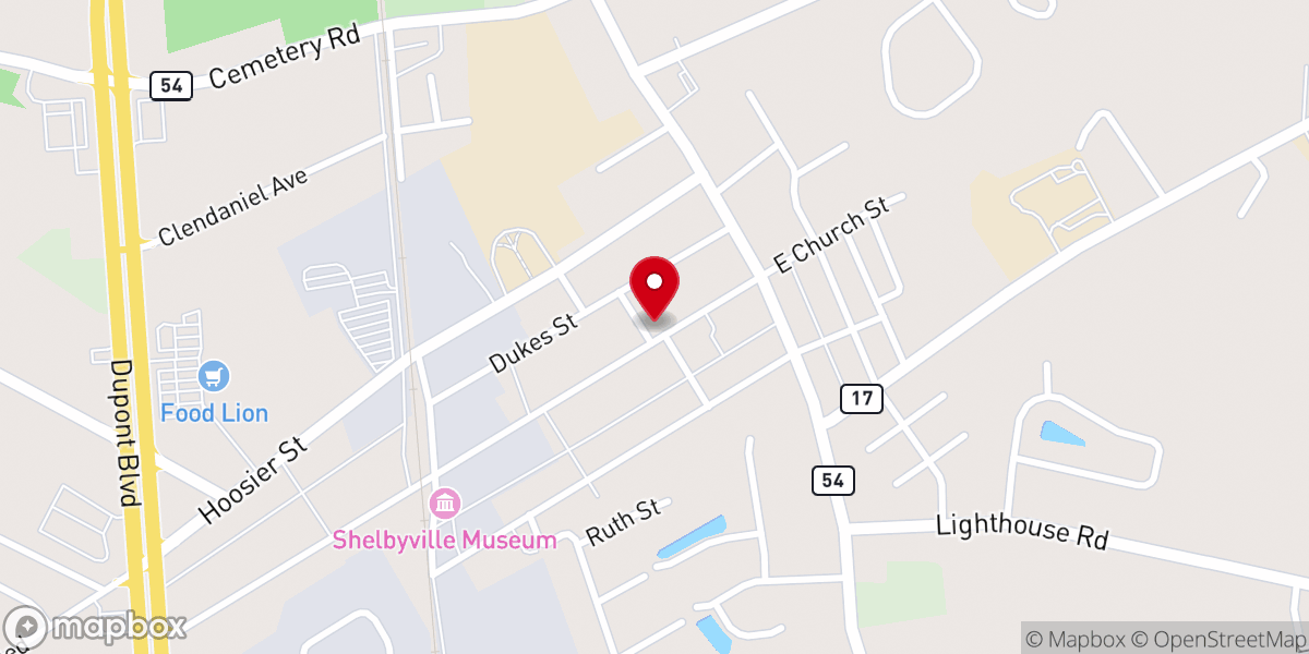 Map showing location of Salem Church
