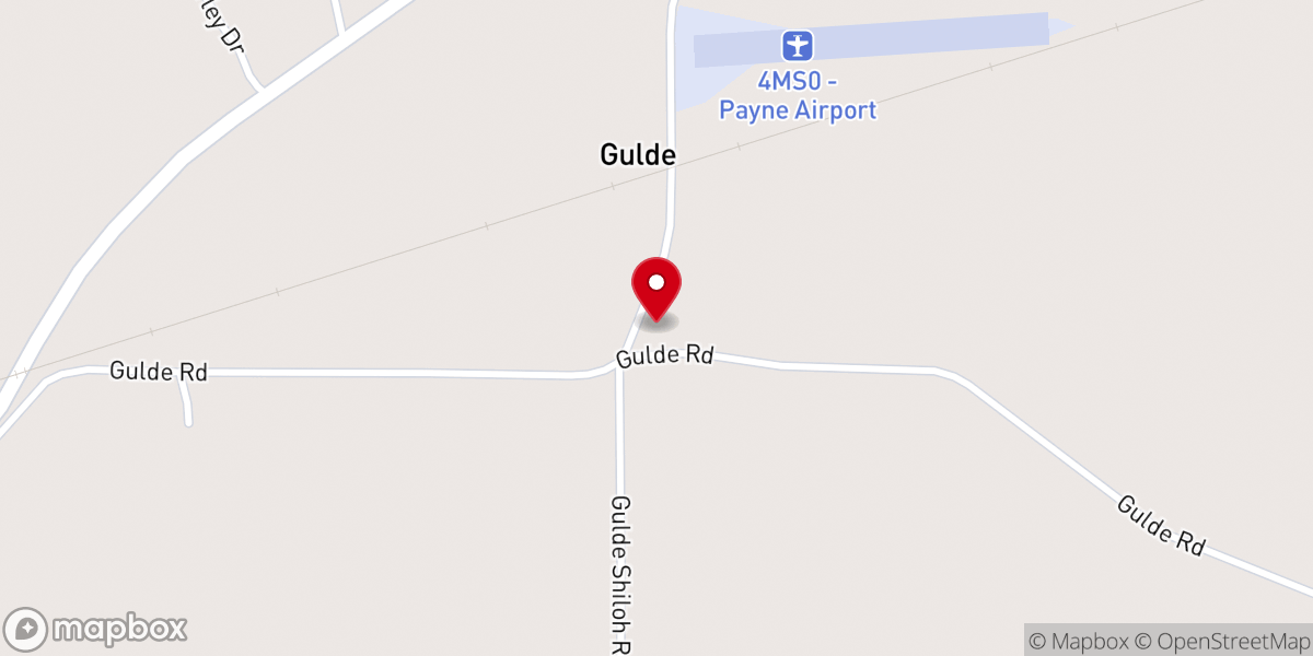 Map showing location of Gulde Church