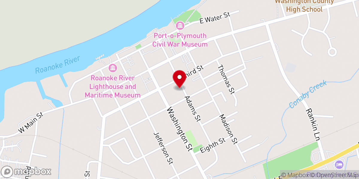 Map showing location of Plymouth Methodist Church