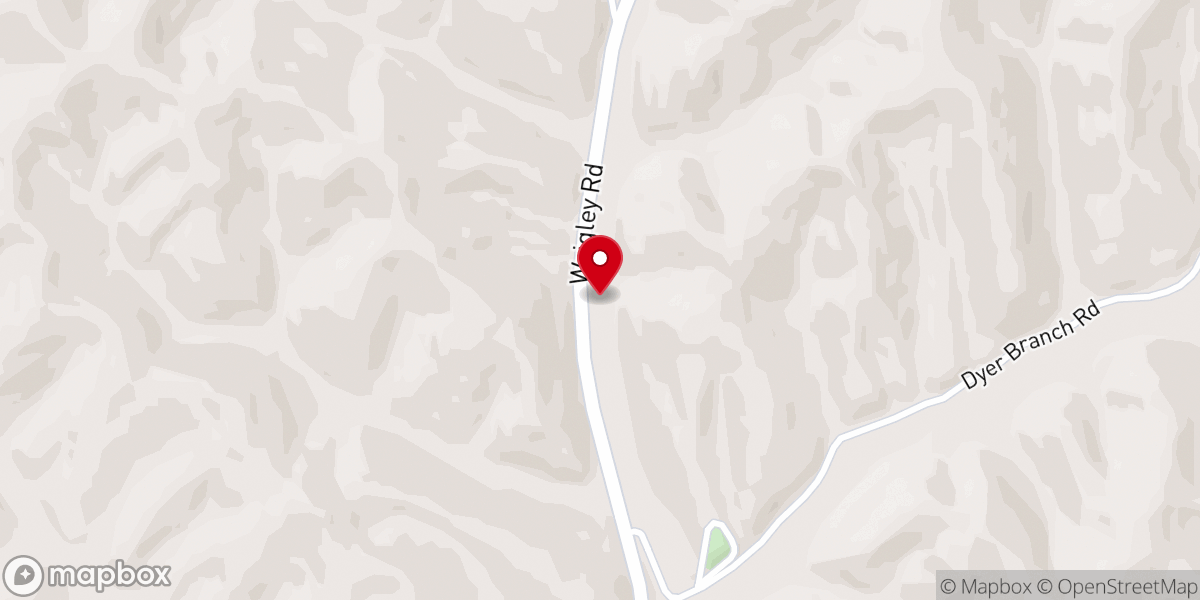Map showing location of Lick Fork Pentecostal Church