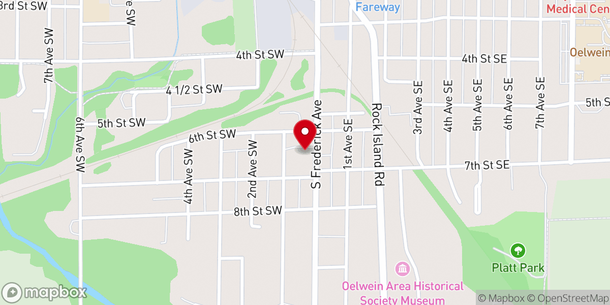 Map showing location of Sacred Heart Catholic Church