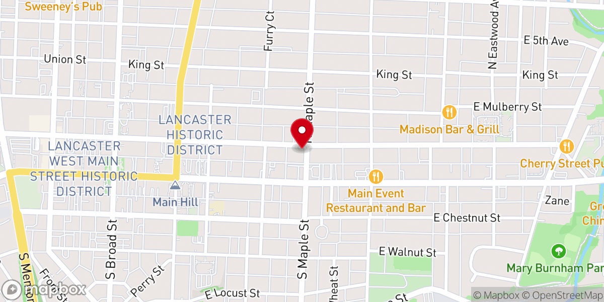 Map showing location of Maple Street United Methodist Church