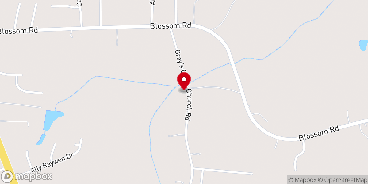 Map showing location of Grays Creek Church