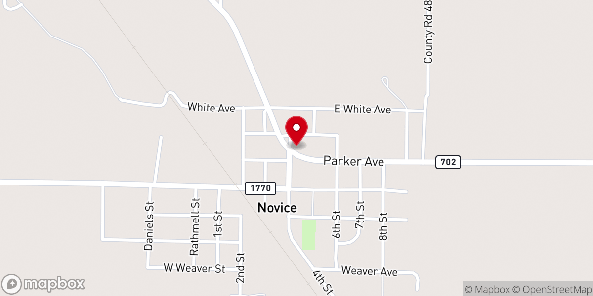 Map showing location of Novice