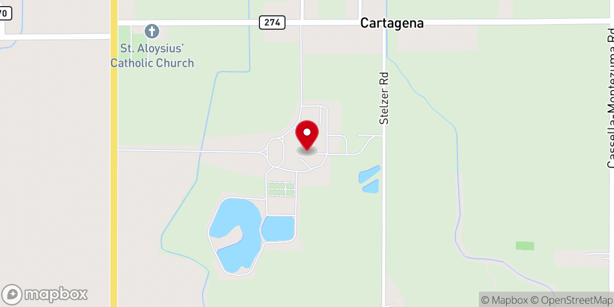 Map showing location of Saint Charles Chapel