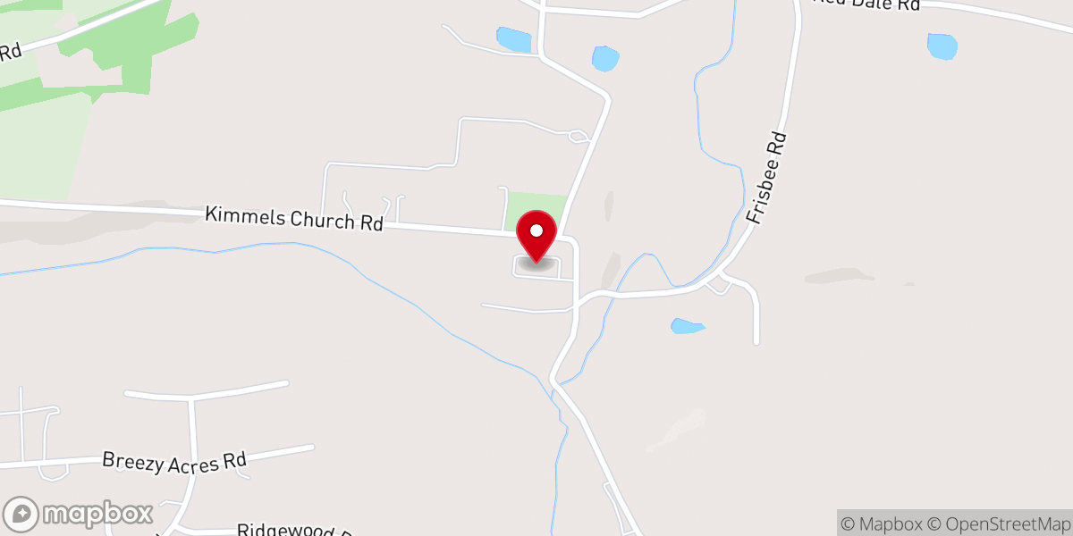 Map showing location of Kimmels Church
