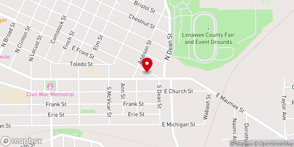 Map showing location of Abundant Life Church
