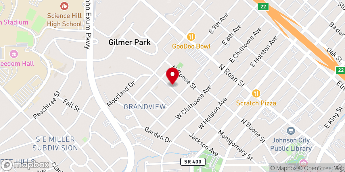 Map showing location of Mt Olive Baptist Church