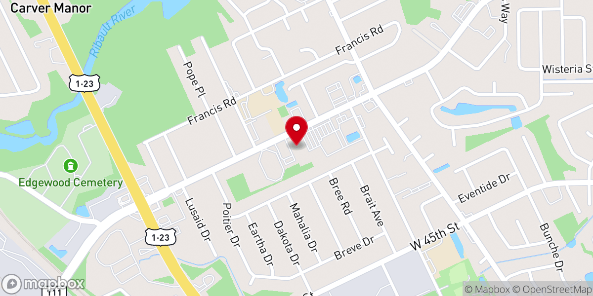 Map showing location of New Dimensions Church of God by Faith