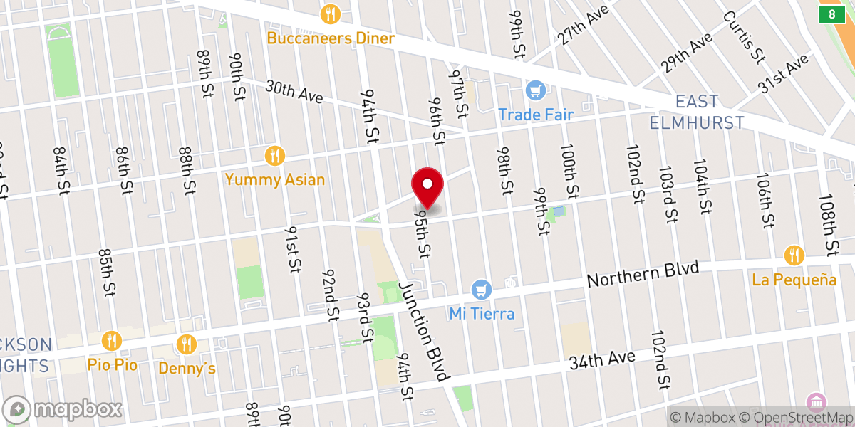 Map showing location of Korean Methodist Church of NY