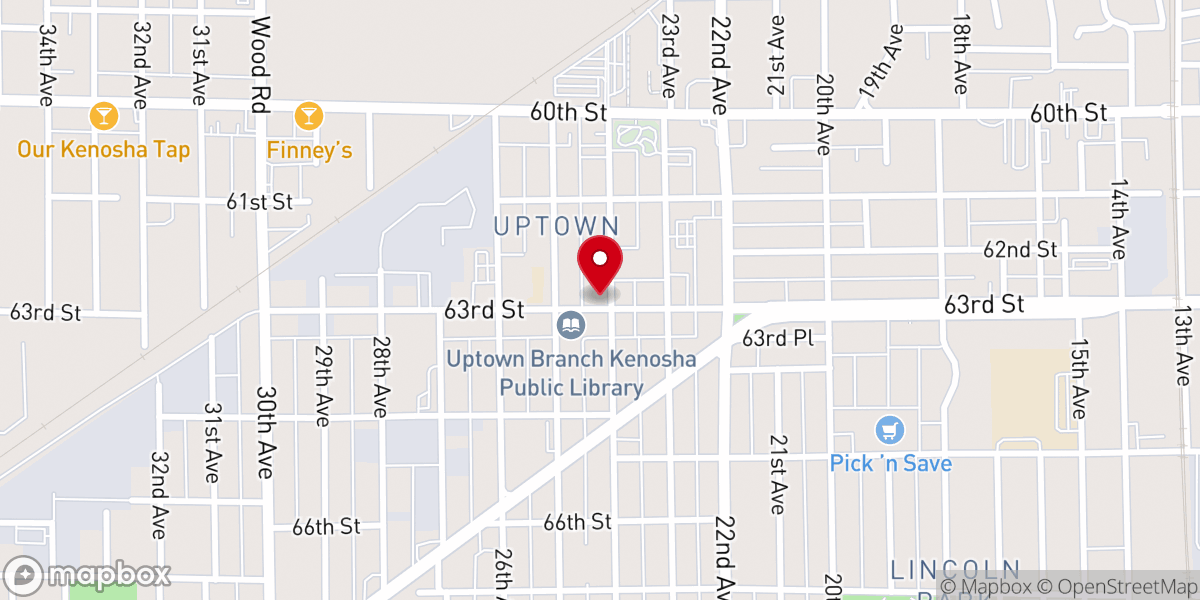 Map showing location of Kenosha Souls Harbor Church