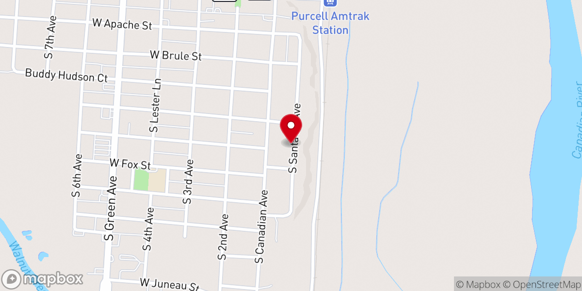 Map showing location of First Baptist church of Santa Fe