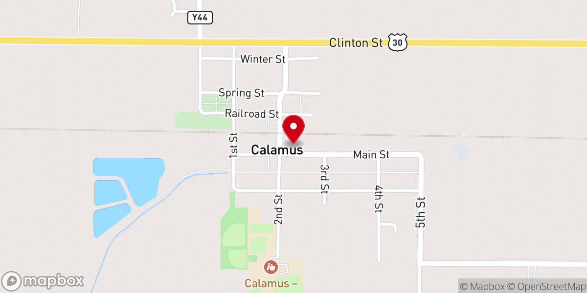 Map showing location of Calamus
