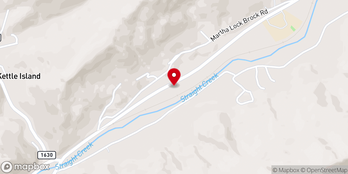 Map showing location of Mill Creek Baptist Church
