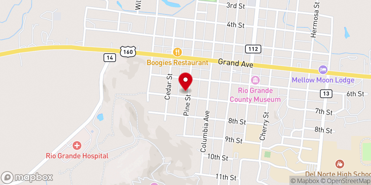 Map showing location of Holy Name of Mary Church