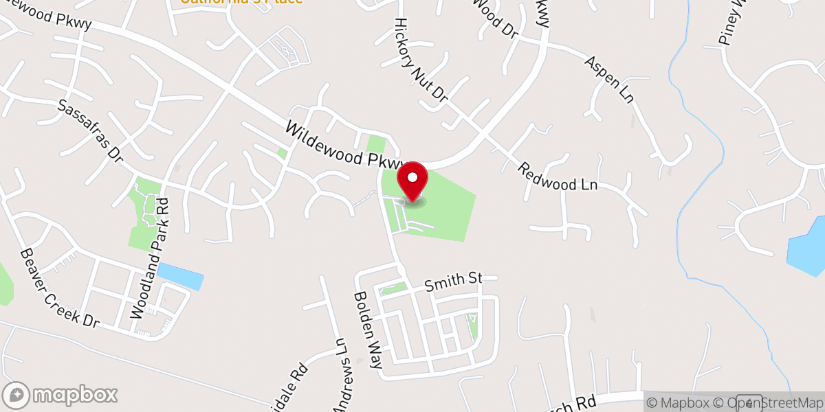 Map showing location of Wildewood Community Association (WCA)