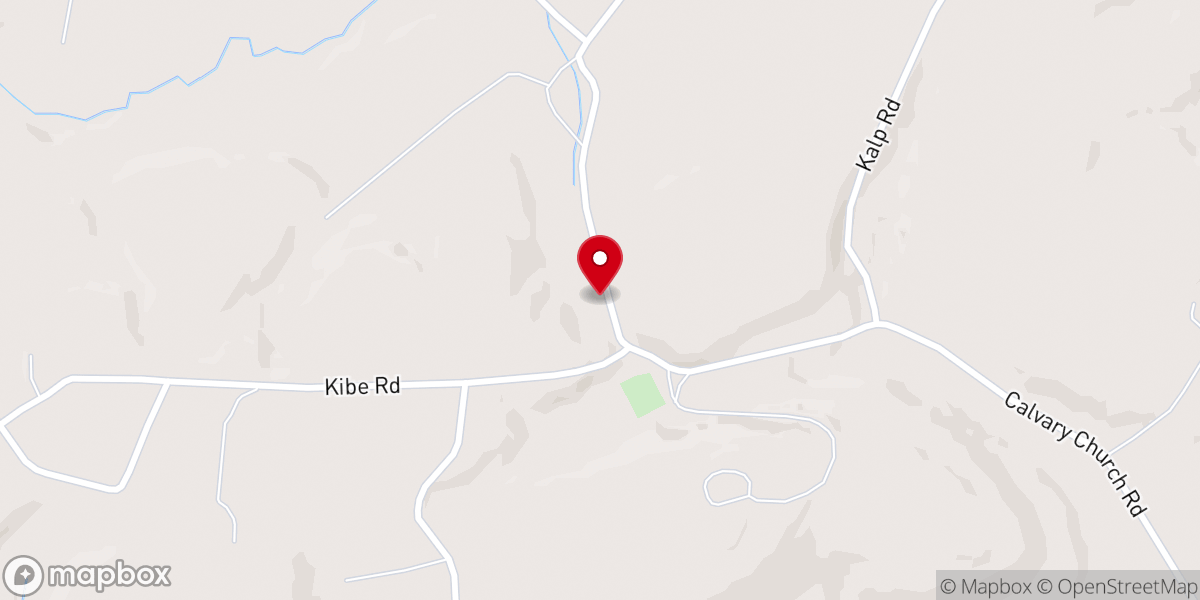 Map showing location of Calvary on the Mountain Methodist Church