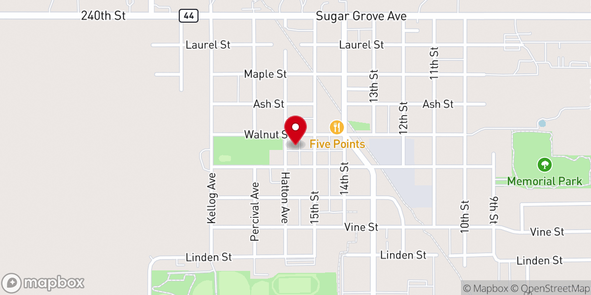 Map showing location of Dallas Center United Methodist Church