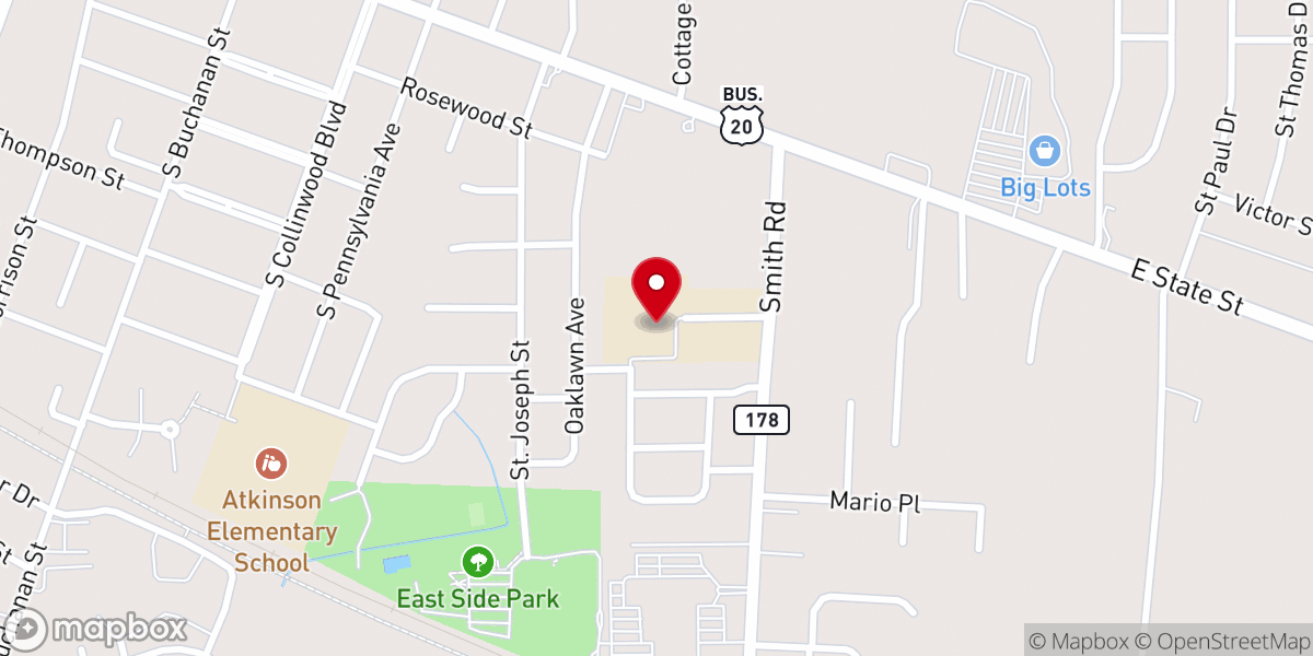 Map showing location of Sacred Heart Church
