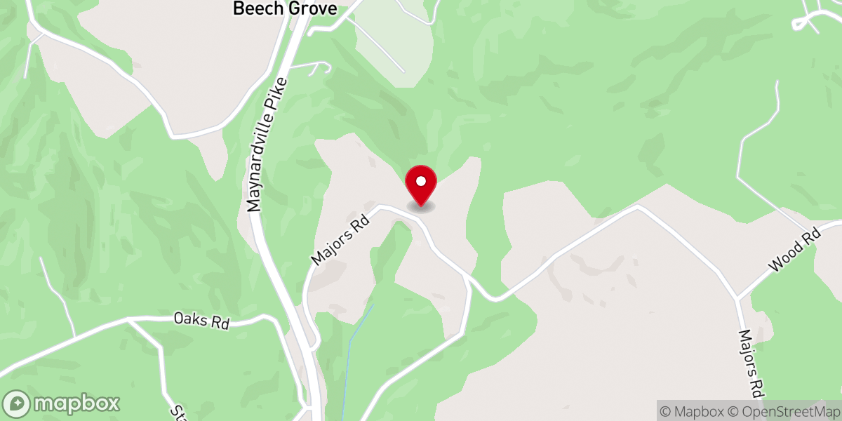 Map showing location of Copper Ridge Methodist Church
