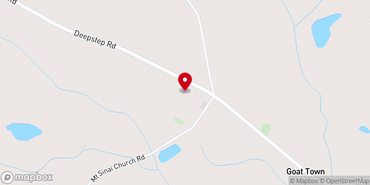 Map showing location of Mt. Sinai Baptist Church