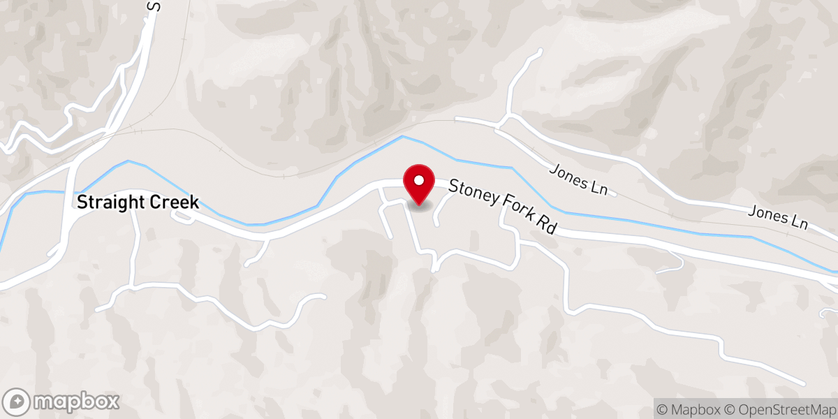 Map showing location of Old Straight Creek Missionary Baptist Church