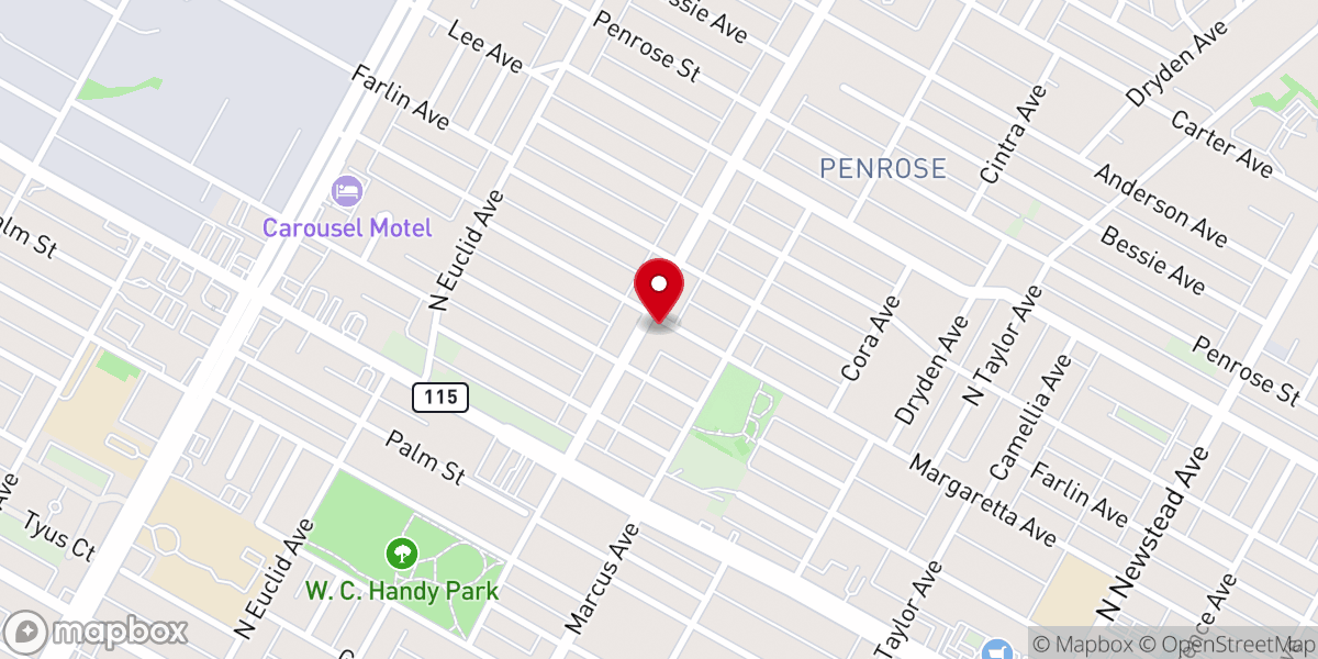 Map showing location of St. Peter A.M.E. Church