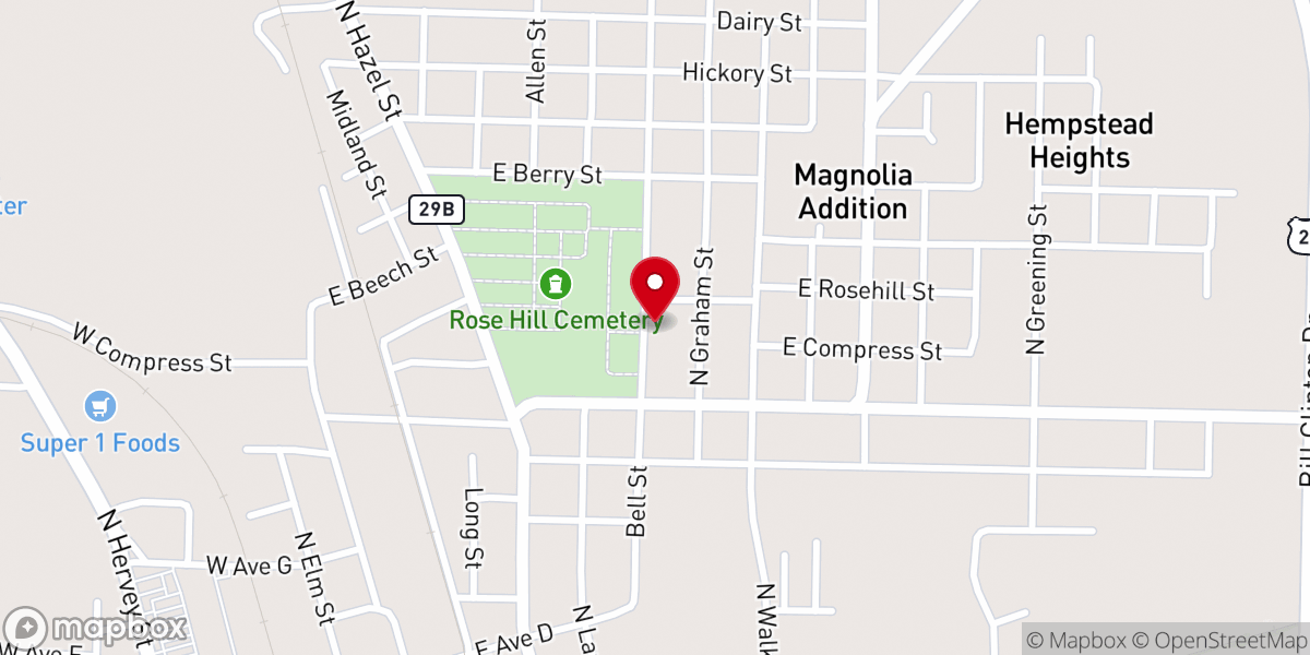 Map showing location of Pentecostal Temple Church of God in Christ