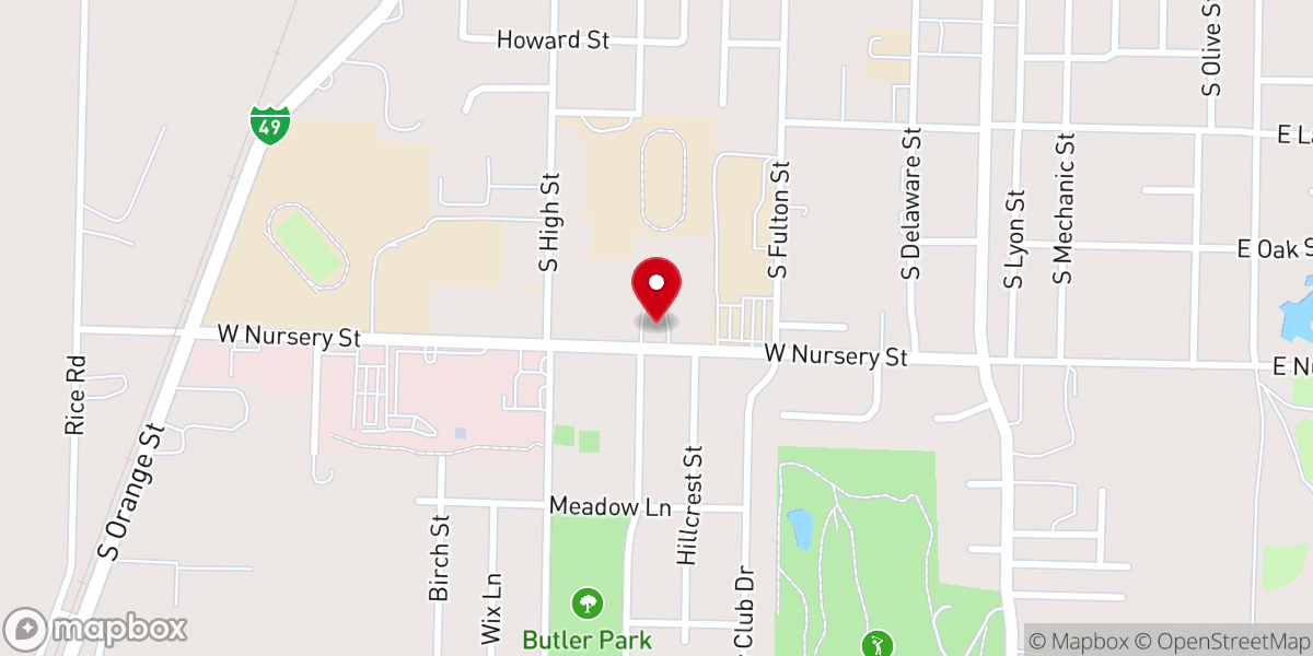 Map showing location of St. Patrick Catholic Church