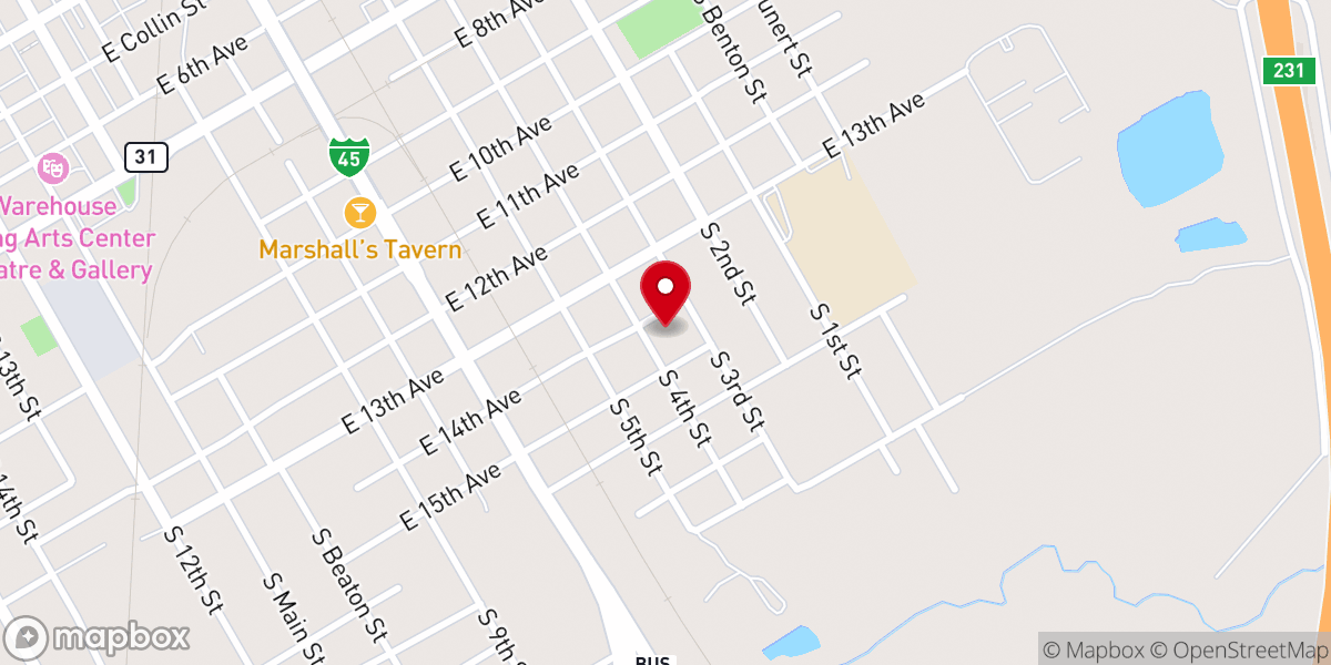 Map showing location of Pilgrim Rest Primitive Baptist Church