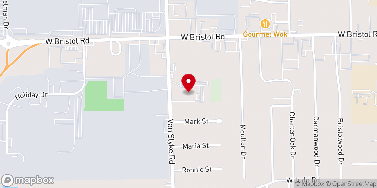 Map showing location of South Baptist Church