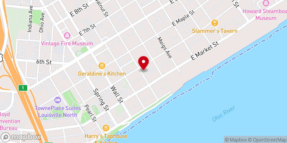 Map showing location of First Presbyterian Church