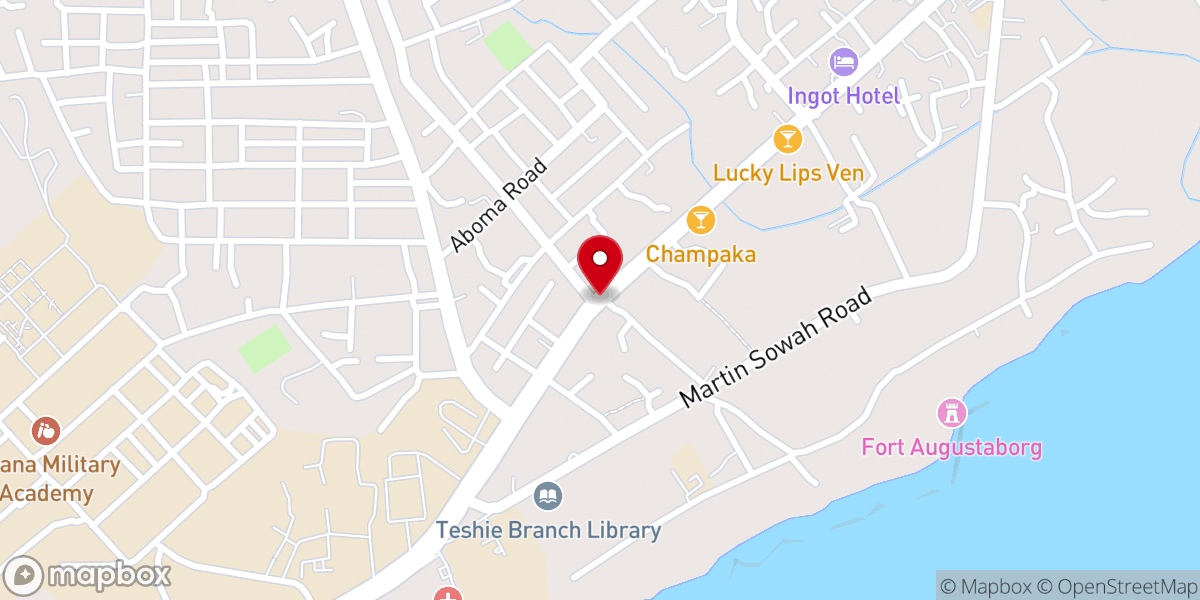 Map showing location of Apostolic Of Ghana Church Nungua Central