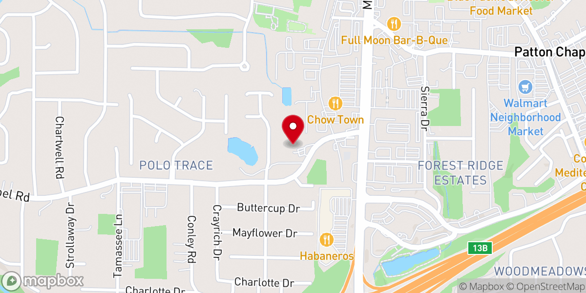 Map showing location of Hoover First United Methodist Church