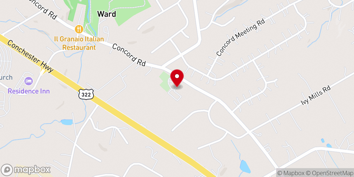 Map showing location of St John's Episcopal Church
