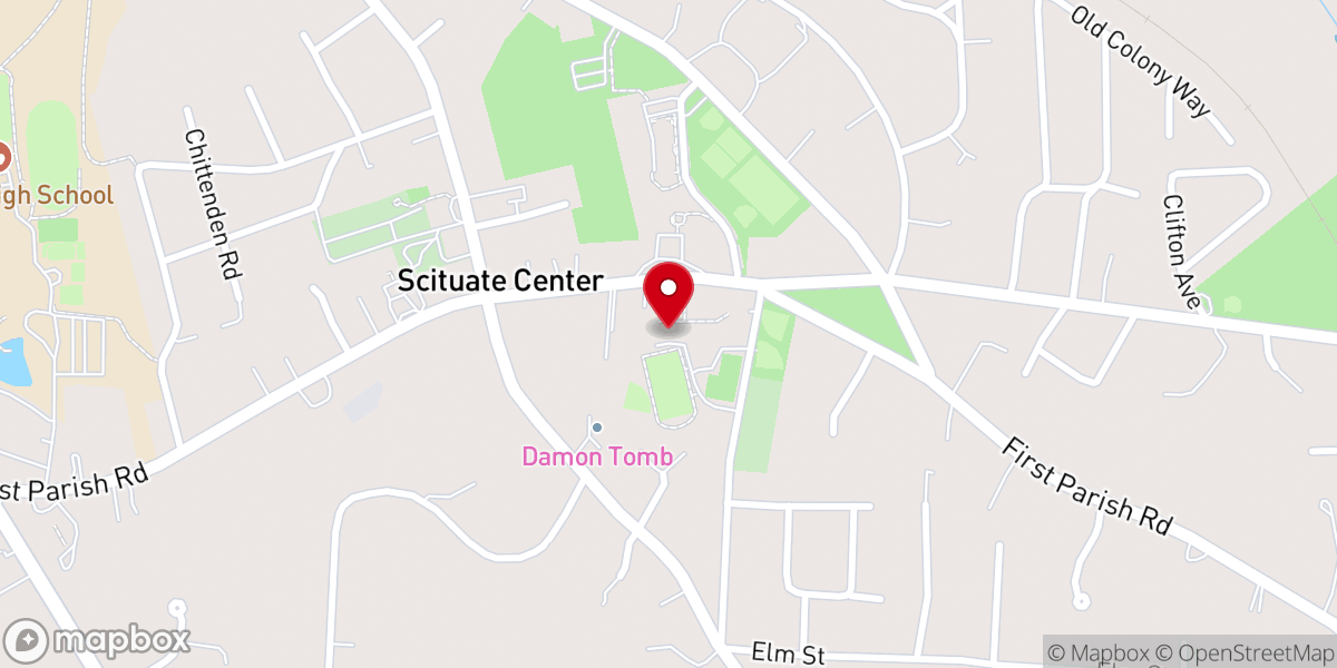 Map showing location of Scituate Food Pantry